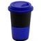 Кружка керамическая с силиконовой манжетой и крышкой Magic To Go, черная / темно-синяя фото