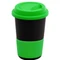 Кружка керамическая с силиконовой манжетой и крышкой Magic To Go, черная / зеленая фото
