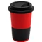 Кружка керамическая с силиконовой манжетой и крышкой Magic To Go, красная / черная фото