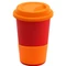 Кружка керамическая с силиконовой манжетой и крышкой Magic To Go, красная / оранжевая фото