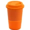 Кружка керамическая с силиконовой манжетой и крышкой Magic To Go, оранжевая фото