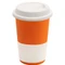 Оптом Кружка керамическая с силиконовой манжетой и крышкой Magic To Go, оранжевая / белая для нанесения логотипа или надписи Кружка керамическая с силиконовой манжетой и крышкой Magic To Go, оранжевая / белая фото
