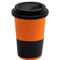 Кружка керамическая с силиконовой манжетой и крышкой Magic To Go, оранжевая / черная фото