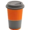 Кружка керамическая с силиконовой манжетой и крышкой Magic To Go, оранжевая / серая фото