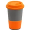 Кружка керамическая с силиконовой манжетой и крышкой Magic To Go, серая / оранжевая фото