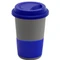 Кружка керамическая с силиконовой манжетой и крышкой Magic To Go, серая / темно-синяя фото