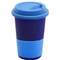 Кружка керамическая с силиконовой манжетой и крышкой Magic To Go, темно-синяя / светло-синяя фото