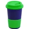 Кружка керамическая с силиконовой манжетой и крышкой Magic To Go, темно-синяя / зеленая фото