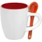 Кружка кофейная с ложкой Pairy, красная / оранжевая фото