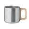 Кружка с деревянной ручкой, 350 мл, серебристая фото