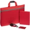 Оптом Набор Flexpen Shall Simple: ежедневник, сумка-папка, лента светоотражающая, чехол для пропуска, ручка шариковая, красный для нанесения логотипа или надписи Набор Flexpen Shall Simple: ежедневник, сумка-папка, лента светоотражающая, чехол для пропуска, ручка шариковая, красный фото