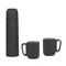 Набор «Гейзер»: термос, 2 кружки, soft touch, черный фото