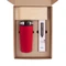 Набор «Макиато»: термостакан soft touch, капучинатор, кофе зерновой, красный фото