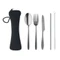 Набор столовых приборов 5 Service, черный / серебристый Набор столовых приборов 5 Service, черный / серебристый фото