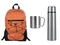 Набор туриста с термосом и кружкой в рюкзаке, серебристый / оранжевый фото