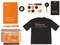 Набор Welcome Pack Simple Kit: футболка, блокнот, ручка, картхолдер, ретрактор, держатель для телефона, стикерпак, черный / оранжевый фото