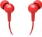 Наушники проводные внутриканальные, с микрофоном, JBL C100SIU, красные фото