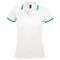 Поло женское Sol's Pasadena Women 200, белое / голубое фото