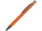 Ручка металлическая soft touch шариковая Tender, оранжевая/серая фото