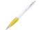 Ручка шариковая из переработанной пластмассы Nash, белая / желтая фото