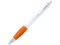 Ручка шариковая из переработанной пластмассы Nash, черные чернила, белая / оранжевая фото