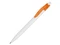 Оптом Ручка шариковая пластиковая Какаду, белая / оранжевая для нанесения логотипа или надписи Ручка шариковая пластиковая Какаду, белая / оранжевая фото