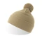 Шапка вязаная двойная c помпоном Atlantis Wind-S, бежевая фото