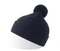 Шапка вязаная двойная c помпоном Atlantis Wind-S, темно-синяя фото