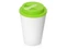 Стакан с двойными стенками пластиковый Take away, белый / салатовый фото