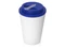 Стакан с двойными стенками пластиковый Take away, белый / синий фото