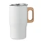 Термокружка с деревянной ручкой, 350 мл, белая фото