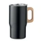 Термокружка с деревянной ручкой, 350 мл, черная фото