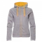 Толстовка женская с капюшоном на молнии Stan 19, 320 гр/м2,  серая фото