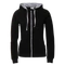 Толстовка женская с капюшоном на молнии Stan 61W, футер без начеса, черная фото