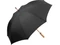 Зонт-трость полуавтомат бамбуковый Fare Okobrella, черный фото