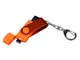 Флешка USB 2.0/micro USB/Type-С на 32 Гб 3-в-1 с поворотным механизмом, оранжевая - фото № 4
