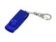 USB-флешка промо на 16 Гб с поворотным механизмом и однотонным металлическим клипом, синий - фото № 1