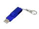 USB-флешка промо на 16 Гб с поворотным механизмом и однотонным металлическим клипом, синий - фото № 2