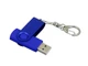USB-флешка промо на 16 Гб с поворотным механизмом и однотонным металлическим клипом, синий - фото № 3