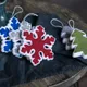 Украшение новогоднее Snowflake из фетра, синее - фото № 2