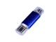 Флешка USB 2.0/micro USB на 32 Гб, синий металлик - фото № 1