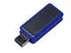 Флешка USB 3.0 на 64 Гб Промо, выдвижной механизм, хром/ синяя - фото № 1