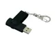 USB-флешка промо на 16 Гб с поворотным механизмом и однотонным металлическим клипом, черный - фото № 3