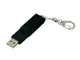 USB-флешка промо на 16 Гб с поворотным механизмом и однотонным металлическим клипом, черный - фото № 2