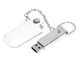USB-флешка на 64 Гб в массивном корпусе с кожаным чехлом, серый, белый - фото № 2