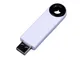 Флешка USB 2.0 на 64 Гб Промо, полуовальная форма, выдвижной механизм, черная/ белая - фото № 1