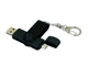 USB-флешка на 16 Гб с поворотным механизмом и дополнительным разъемом Micro USB, черный/черный - фото № 2