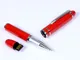 Флешка USB 2.0 на 8 Гб в виде ручки с мини чипом, красная/ металлик - фото № 1