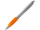 Ручка шариковая пластиковая Nash, серый металлик / темно-оранжевая - фото № 1