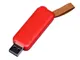 Флешка USB 2.0 на 64 Гб Промо, выдвижной механизм, красная/ коричневая - фото № 1